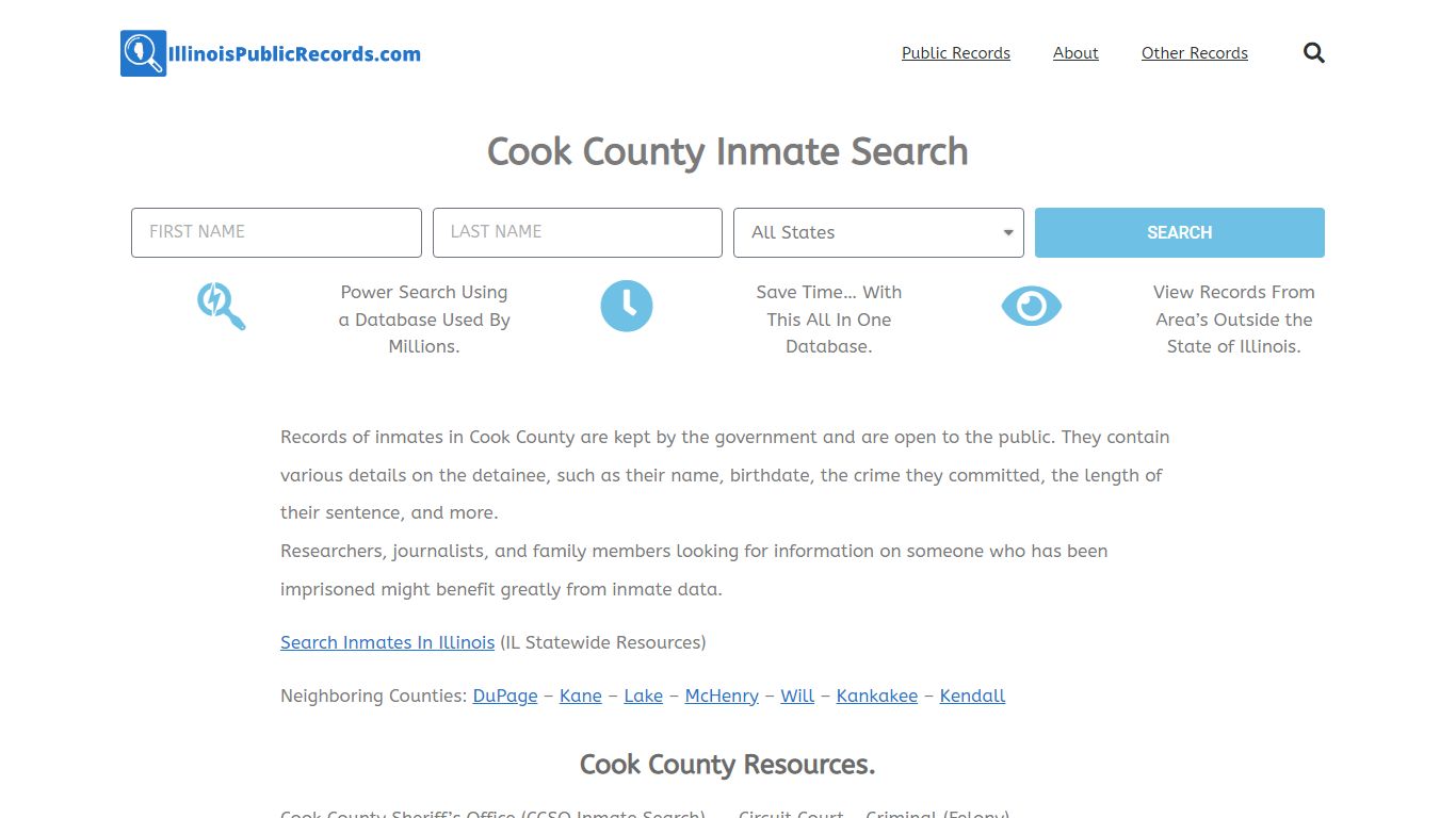Cook County Inmate Search - CCSO IL Current & Past Jail Records